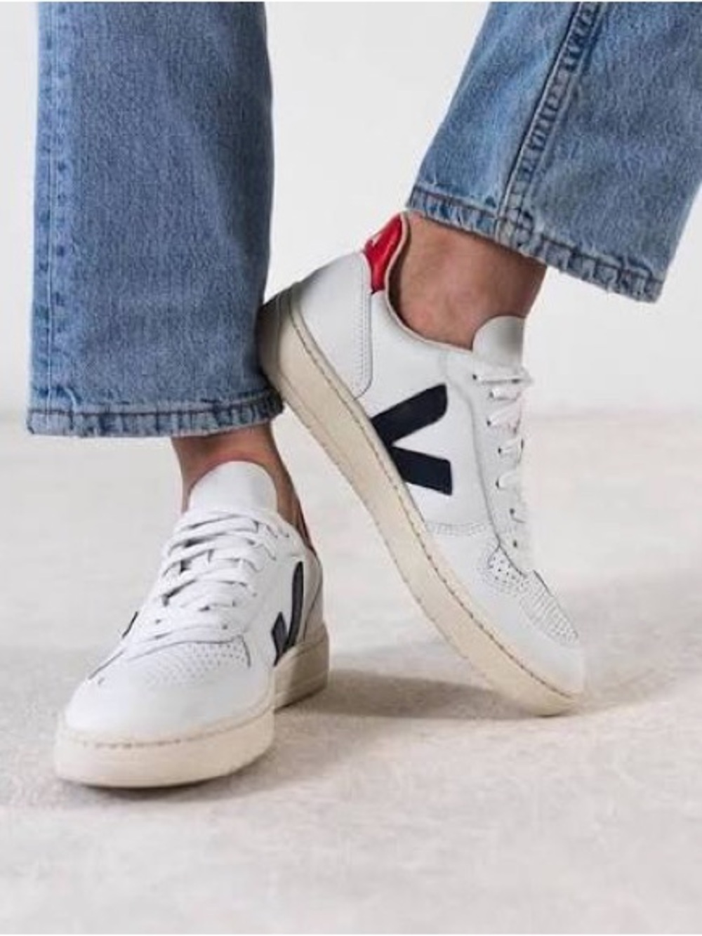 Veja V-10 Leather Sneakers in White euro 37 / US 6